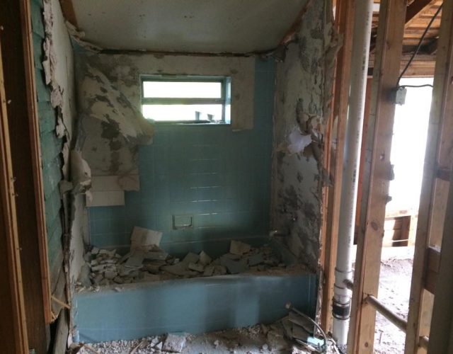 old bathroom being demolished